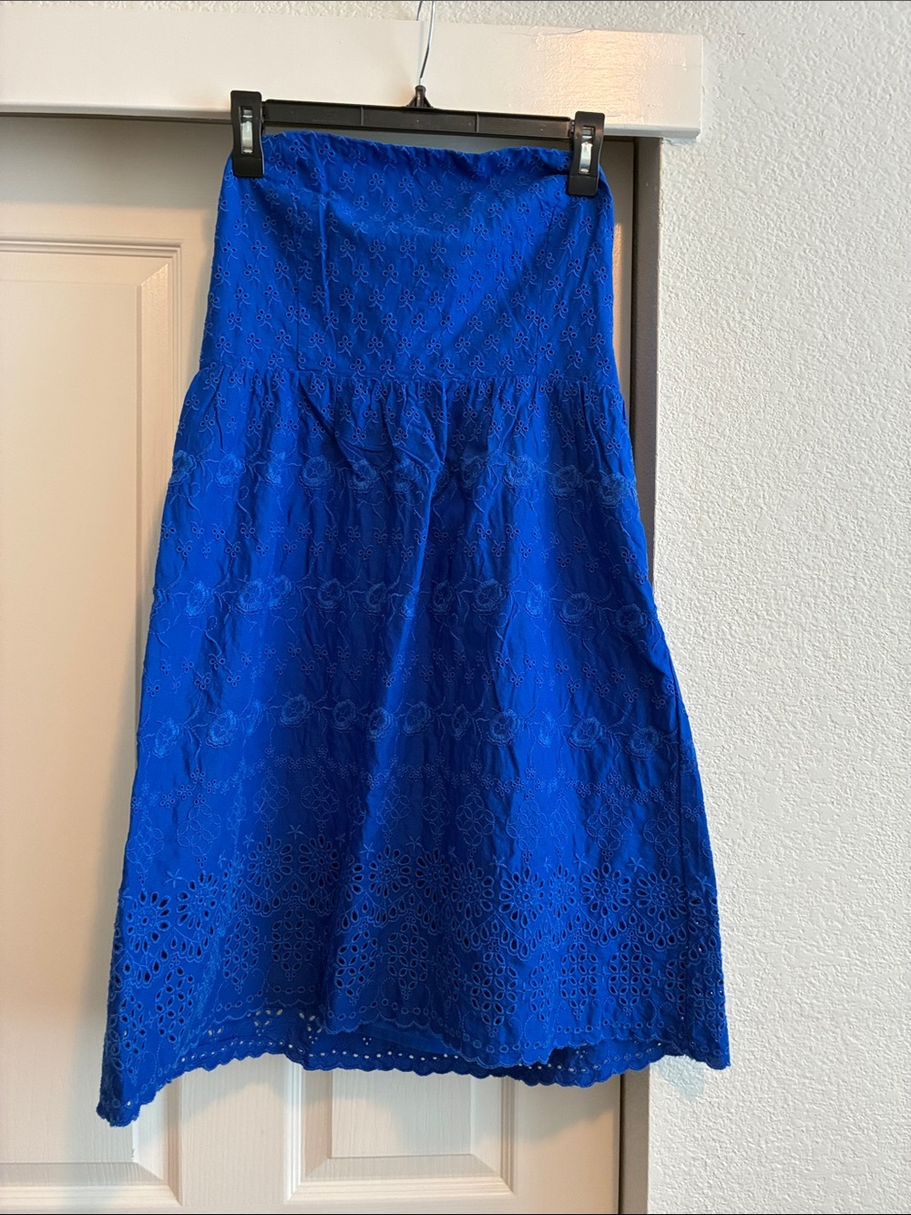 Bright‎ Blue Eyelet Midi dress